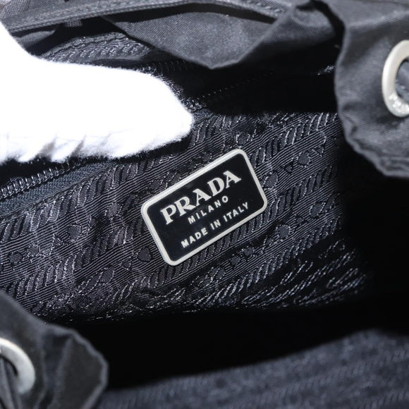 PRADA Backpack Nylon Black Silver Auth ka083
