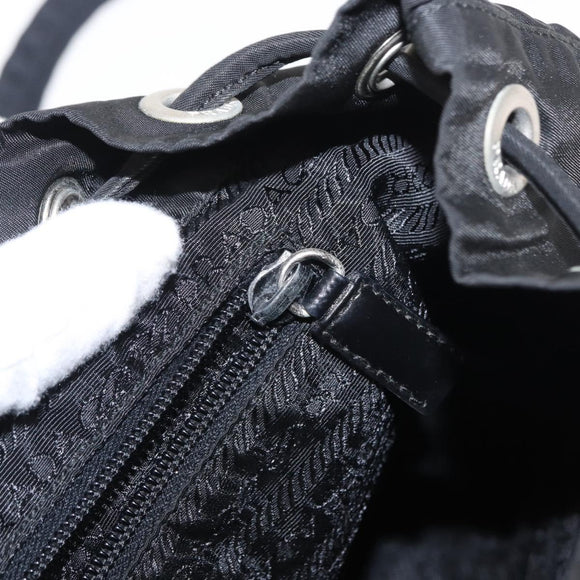 PRADA Backpack Nylon Black Silver Auth ka083