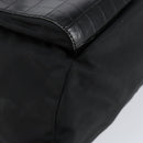 PRADA Embossing Backpack Nylon Black Silver Auth ka084-11