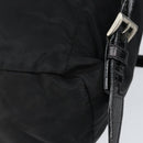 PRADA Embossing Backpack Nylon Black Silver Auth ka084-12