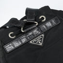PRADA Embossing Backpack Nylon Black Silver Auth ka084-14