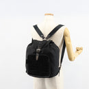 PRADA Embossing Backpack Nylon Black Silver Auth ka084-28