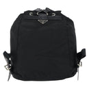 PRADA Embossing Backpack Nylon Black Silver Auth ka084-3