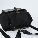 PRADA Embossing Backpack Nylon Black Silver Auth ka084-6