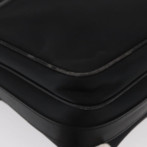 BURBERRY Shoulder Bag Nylon Black Silver Auth ka086