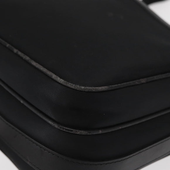 BURBERRY Shoulder Bag Nylon Black Silver Auth ka086