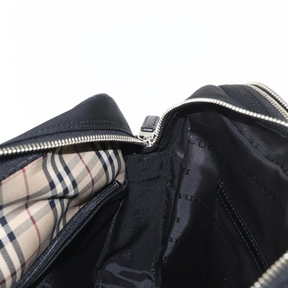 BURBERRY Shoulder Bag Nylon Black Silver Auth ka086