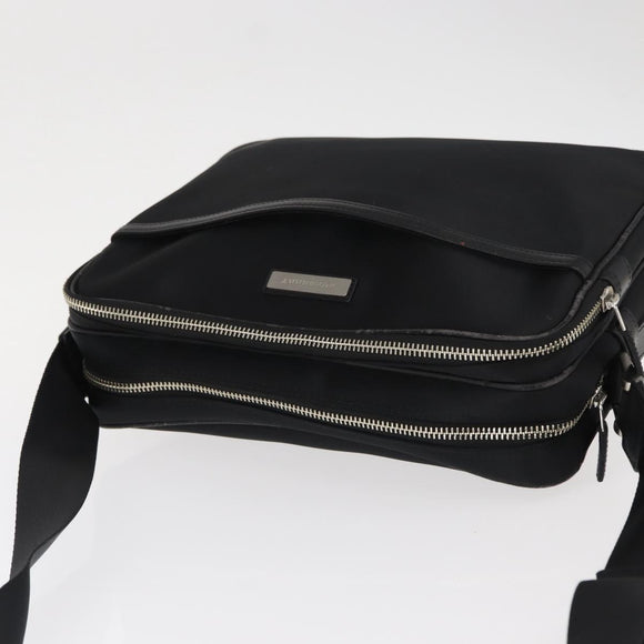 BURBERRY Shoulder Bag Nylon Black Silver Auth ka086