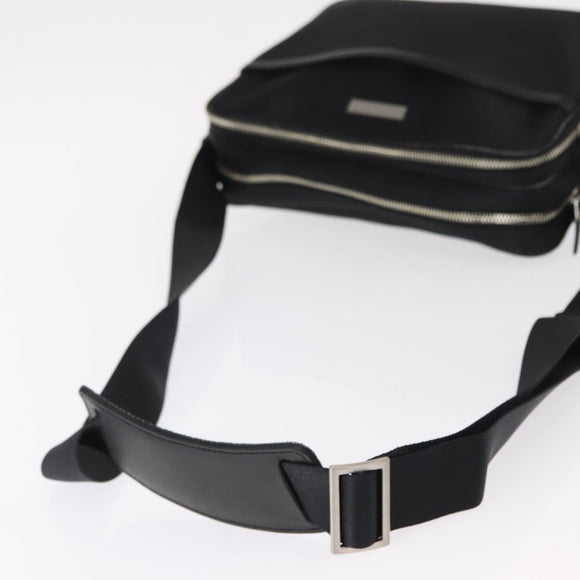 BURBERRY Shoulder Bag Nylon Black Silver Auth ka086