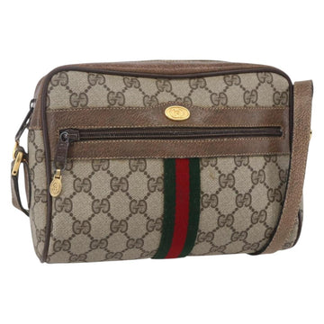 GUCCI GG Supreme Web Sherry Line Bag PVC Beige Gold 56 02 004 Auth ka088