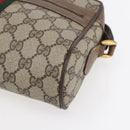 GUCCI GG Supreme Web Sherry Line Bag PVC Beige Gold 56 02 004 Auth ka088-14