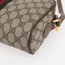 GUCCI GG Supreme Web Sherry Line Bag PVC Beige Gold 56 02 004 Auth ka088-16