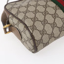 GUCCI GG Supreme Web Sherry Line Bag PVC Beige Gold 56 02 004 Auth ka088-17