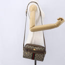 GUCCI GG Supreme Web Sherry Line Bag PVC Beige Gold 56 02 004 Auth ka088-22