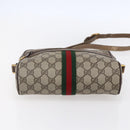 GUCCI GG Supreme Web Sherry Line Bag PVC Beige Gold 56 02 004 Auth ka088-5