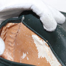 GUCCI Waist Bag Suede Leather Green Gold Auth ka089-19