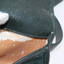 GUCCI Waist Bag Suede Leather Green Gold Auth ka089-20