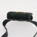GUCCI Waist Bag Suede Leather Green Gold Auth ka089-6