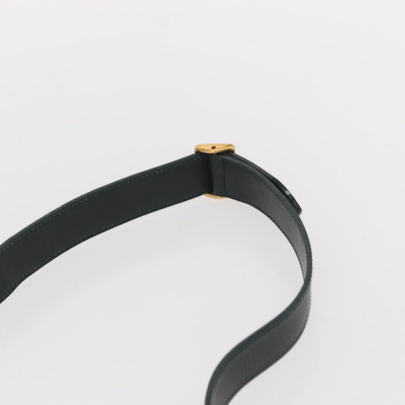 GUCCI Waist Bag Suede Leather Green Gold Auth ka089