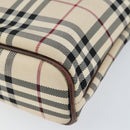 BURBERRY Nova Check Hand Bag Canvas Beige Gold Auth ka090-9