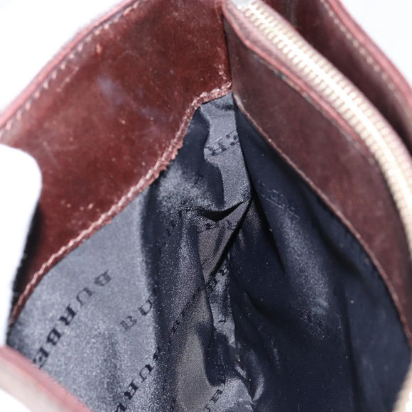 BURBERRY Nova Check Hand Bag Canvas Beige Gold Auth ka090