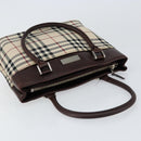 BURBERRY Nova Check Hand Bag Canvas Beige Gold Auth ka090-6