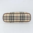 BURBERRY Nova Check Hand Bag Canvas Beige Gold Auth ka090-5