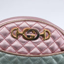 GUCCI Shoulder Bag Lamb Skin Light Blue Gold 534951 Auth ka093-17