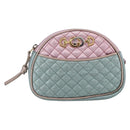 GUCCI Shoulder Bag Lamb Skin Light Blue Gold 534951 Auth ka093-13