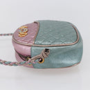 GUCCI Shoulder Bag Lamb Skin Light Blue Gold 534951 Auth ka093-3