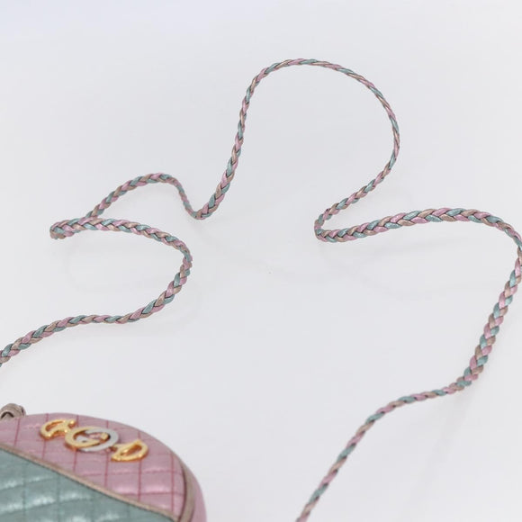 GUCCI Shoulder Bag Lamb Skin Light Blue Gold 534951 Auth ka093