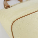 LOUIS VUITTON Monogram Vernis Houston Hand Bag Lime Yellow M91055 LV Auth ka094-15