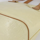 LOUIS VUITTON Monogram Vernis Houston Hand Bag Lime Yellow M91055 LV Auth ka094-16