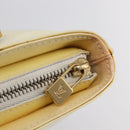 LOUIS VUITTON Monogram Vernis Houston Hand Bag Lime Yellow M91055 LV Auth ka094-10