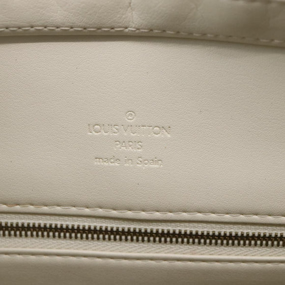 LOUIS VUITTON Monogram Vernis Houston Hand Bag Lime Yellow M91055 LV Auth ka094