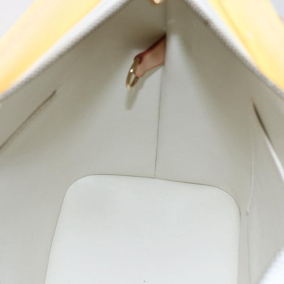 LOUIS VUITTON Monogram Vernis Houston Hand Bag Lime Yellow M91055 LV Auth ka094