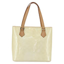 LOUIS VUITTON Monogram Vernis Houston Hand Bag Lime Yellow M91055 LV Auth ka094-13