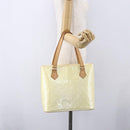 LOUIS VUITTON Monogram Vernis Houston Hand Bag Lime Yellow M91055 LV Auth ka094-23