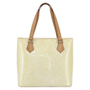 LOUIS VUITTON Monogram Vernis Houston Hand Bag Lime Yellow M91055 LV Auth ka094-2