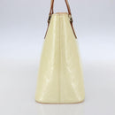 LOUIS VUITTON Monogram Vernis Houston Hand Bag Lime Yellow M91055 LV Auth ka094-3