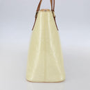 LOUIS VUITTON Monogram Vernis Houston Hand Bag Lime Yellow M91055 LV Auth ka094-4
