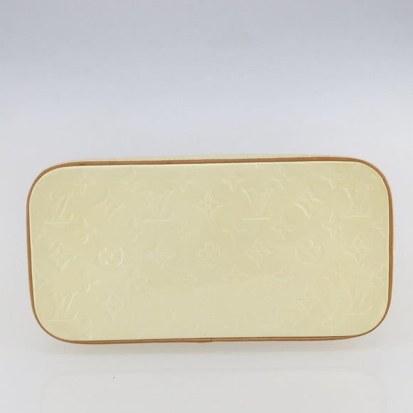 LOUIS VUITTON Monogram Vernis Houston Hand Bag Lime Yellow M91055 LV Auth ka094