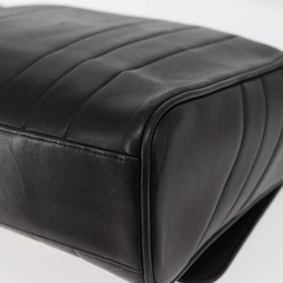 CHANEL New Mademoiselle Shoulder Bag Lamb Skin Black Silver CC Auth ka096V