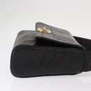 CHANEL New Mademoiselle Shoulder Bag Lamb Skin Black Silver CC Auth ka096V-3