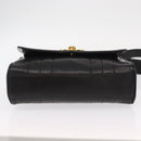 CHANEL New Mademoiselle Shoulder Bag Lamb Skin Black Silver CC Auth ka096V-5