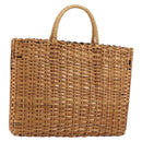FENDI Hand Bag Rattan Brown Gold Auth ka098-1