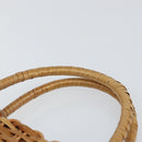 FENDI Hand Bag Rattan Brown Gold Auth ka098-14