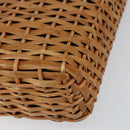 FENDI Hand Bag Rattan Brown Gold Auth ka098-15