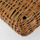 FENDI Hand Bag Rattan Brown Gold Auth ka098-16