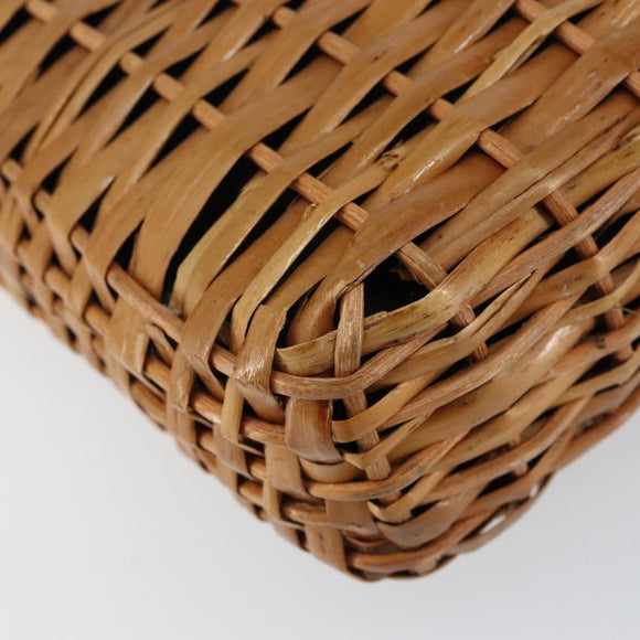 FENDI Hand Bag Rattan Brown Gold Auth ka098